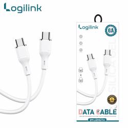 Logilink Type C To Type C Silicone Fast Charging Data Cable 1m (1 Year Warranty) White